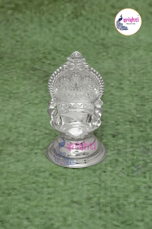 SSSD-Pure Silver Kamakshi Diya Ashtalakshmi Embossed-19 Grams USA & CANADA