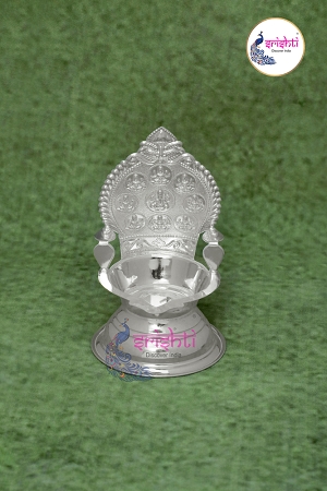 SSSD-Pure Silver Kamakshi Diya Ashtalakshmi Embossed-38 Grams USA & CANADA
