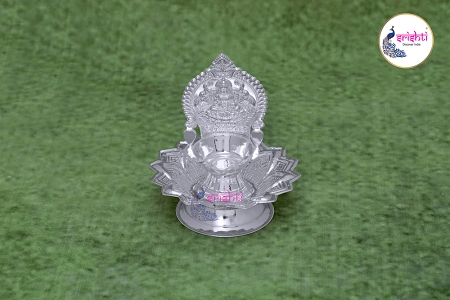 SSSD-Pure Silver Lotus Kamakshi Diya Gajalakshmi Embossed-30 Grams USA & CANADA