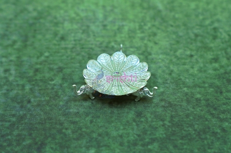 SSSD-Pure Silver Lotus Plate with Elephant Stand-17 Grams USA & CANADA
